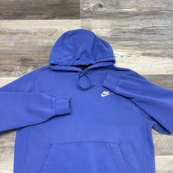 Nike Sportswear Club Fleece Purple Mens M Mini Swoosh Athleisure Pullover Hoodie - Picture 1 of 10